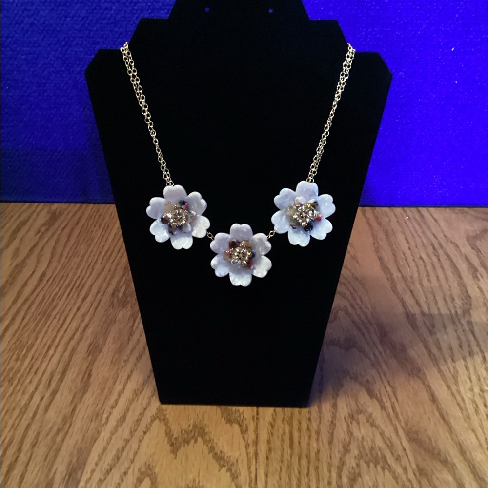 Talbots Gold and White Floral Necklace